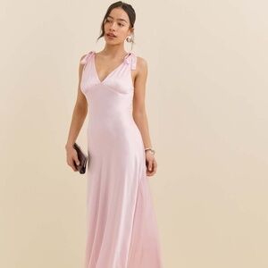 Reformation Pernille Silk Dress Pink - Size XL